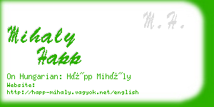 mihaly happ business card